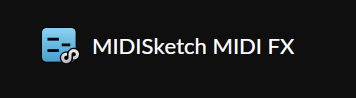 MIDISketch MIDI FX listed in Bitwig's browser